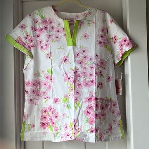 Koi by Kathy Peterson NWT Scrub top style Ella . Large